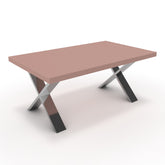 Dohányzóasztal - Préma króm lábbal - Antik rózsaszín, méret: 100x60