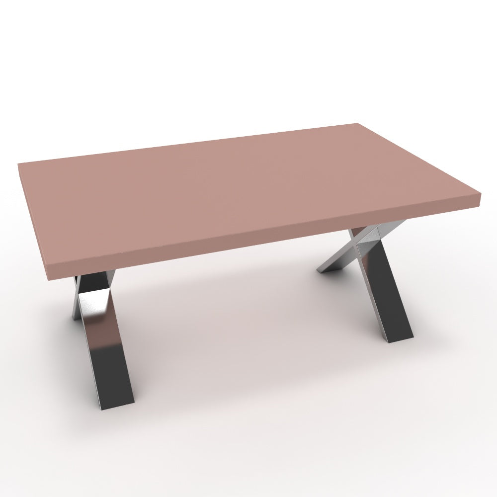 Dohányzóasztal - Préma króm lábbal - Antik rózsaszín, méret: 100x60