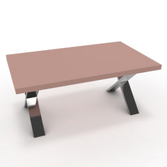 Dohányzóasztal - Préma króm lábbal - Antik rózsaszín, méret: 100x60