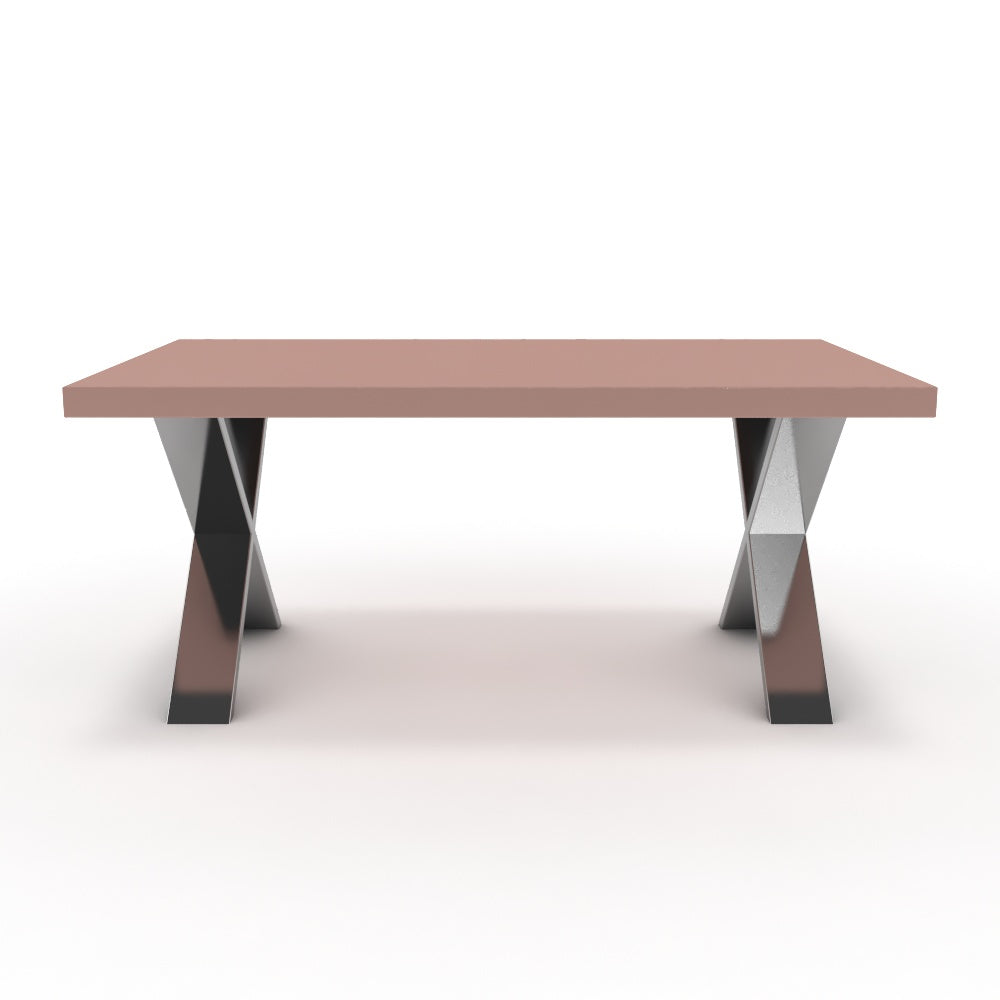 Dohányzóasztal - Préma króm lábbal - Antik rózsaszín, méret: 100x60