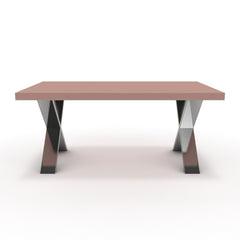 Dohányzóasztal - Préma króm lábbal - Antik rózsaszín, méret: 100x60