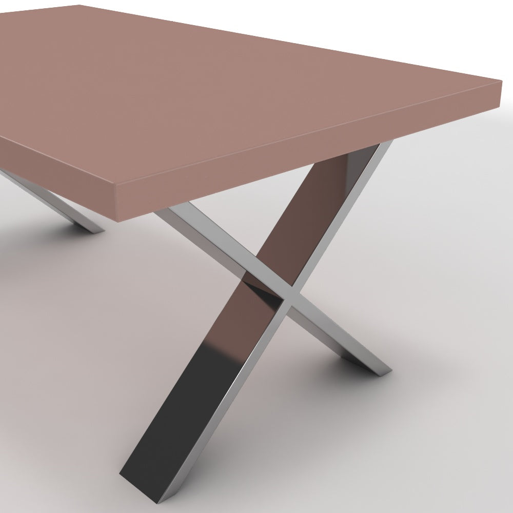 Dohányzóasztal - Préma króm lábbal - Antik rózsaszín, méret: 100x60