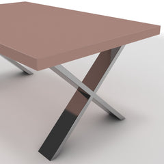 Dohányzóasztal - Préma króm lábbal - Antik rózsaszín, méret: 100x60