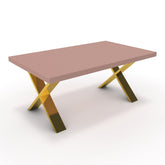 Dohányzóasztal - Préma arany lábbal - Antik rózsaszín, méret: 100x60