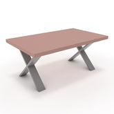 Dohányzóasztal - Préma festett ezüst lábbal - Antik rózsaszín, méret: 100x60