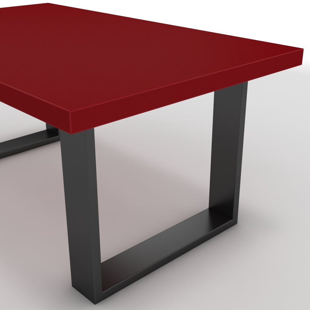 Dohányzóasztal - Antara fekete lábbal - Chilli piros, méret: 100x60