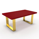 Dohányzóasztal - Antara arany lábbal - Chilli piros, méret: 100x60