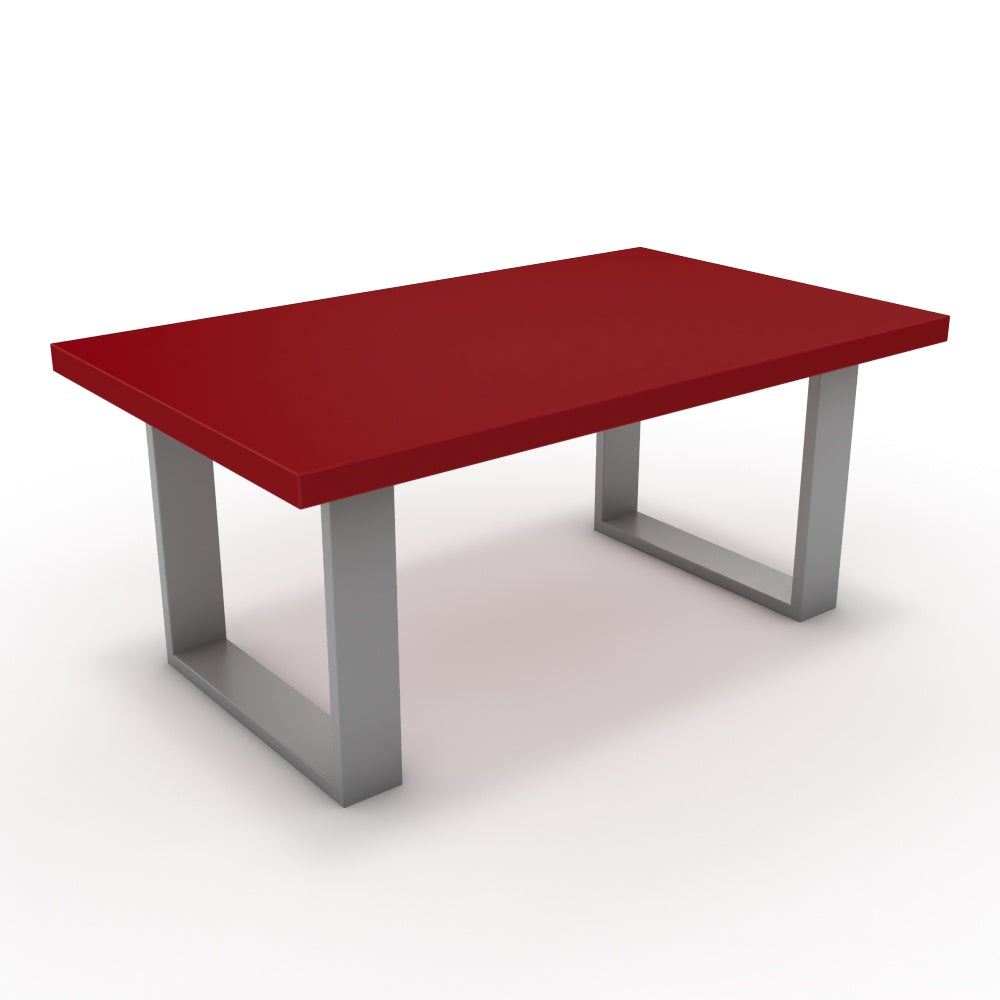 Dohányzóasztal - Antara festett ezüst lábbal - Chilli piros, méret: 100x60