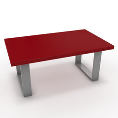 Dohányzóasztal - Antara festett ezüst lábbal - Chilli piros, méret: 100x60