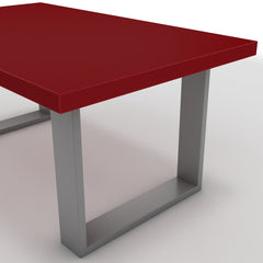 Dohányzóasztal - Antara festett ezüst lábbal - Chilli piros, méret: 100x60