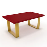 Dohányzóasztal - Antara festett arany lábbal - Chilli piros, méret: 100x60