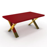 Dohányzóasztal - Préma arany lábbal - Chilli piros, méret: 100x60