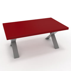 Dohányzóasztal - Préma festett ezüst lábbal - Chilli piros, méret: 100x60