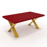 Dohányzóasztal - Préma festett arany lábbal - Chilli piros, méret: 100x60