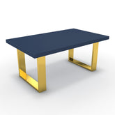 Dohányzóasztal - Antara arany lábbal - Tiroli kék, méret: 100x60