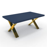 Dohányzóasztal - Préma arany lábbal - Tiroli kék, méret: 100x60