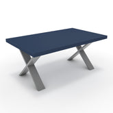 Dohányzóasztal - Préma festett ezüst lábbal - Tiroli kék, méret: 100x60