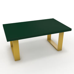 Dohányzóasztal - Antara festett arany lábbal - Forest zöld, méret: 100x60