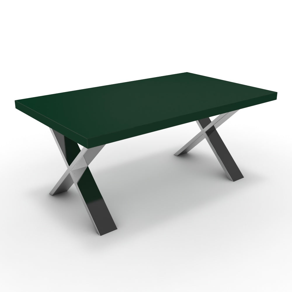 Dohányzóasztal - Préma króm lábbal - Forest zöld, méret: 100x60