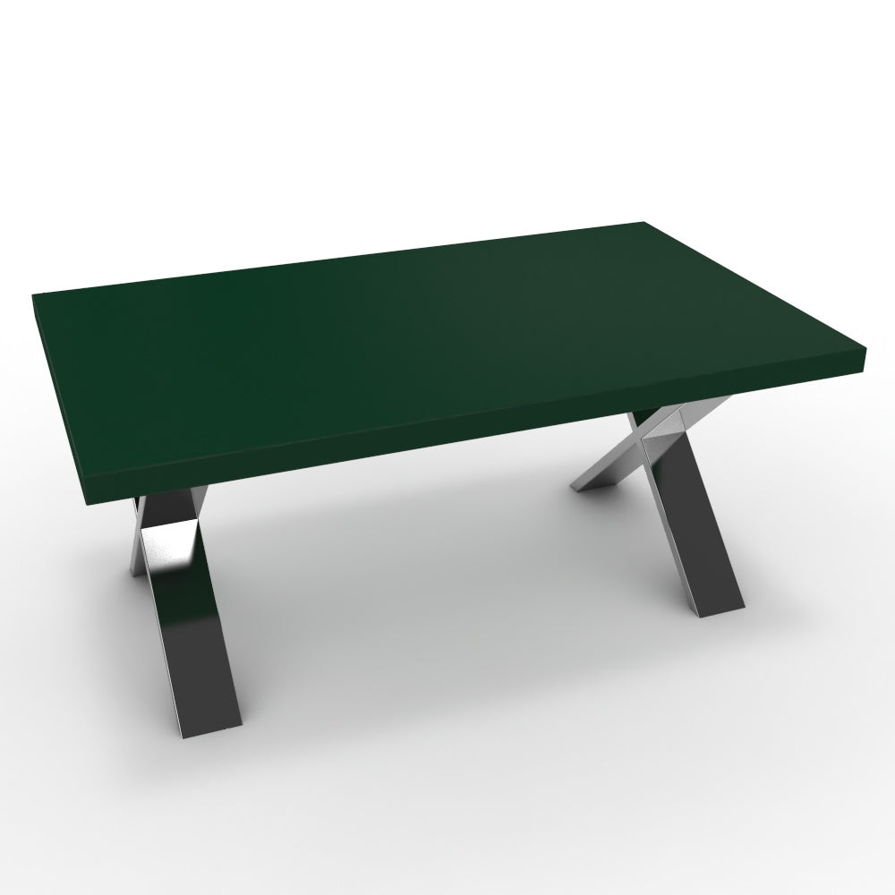 Dohányzóasztal - Préma króm lábbal - Forest zöld, méret: 100x60