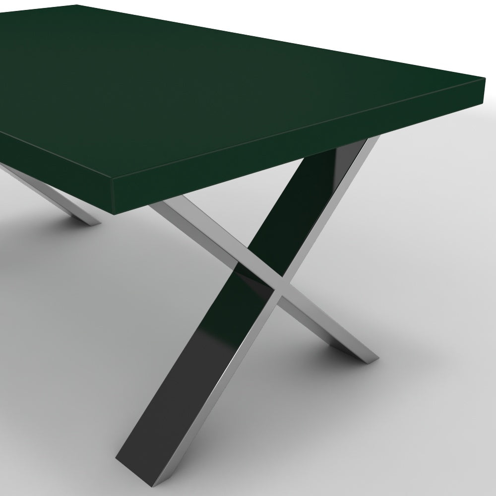 Dohányzóasztal - Préma króm lábbal - Forest zöld, méret: 100x60