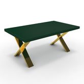 Dohányzóasztal - Préma arany lábbal - Forest zöld, méret: 100x60