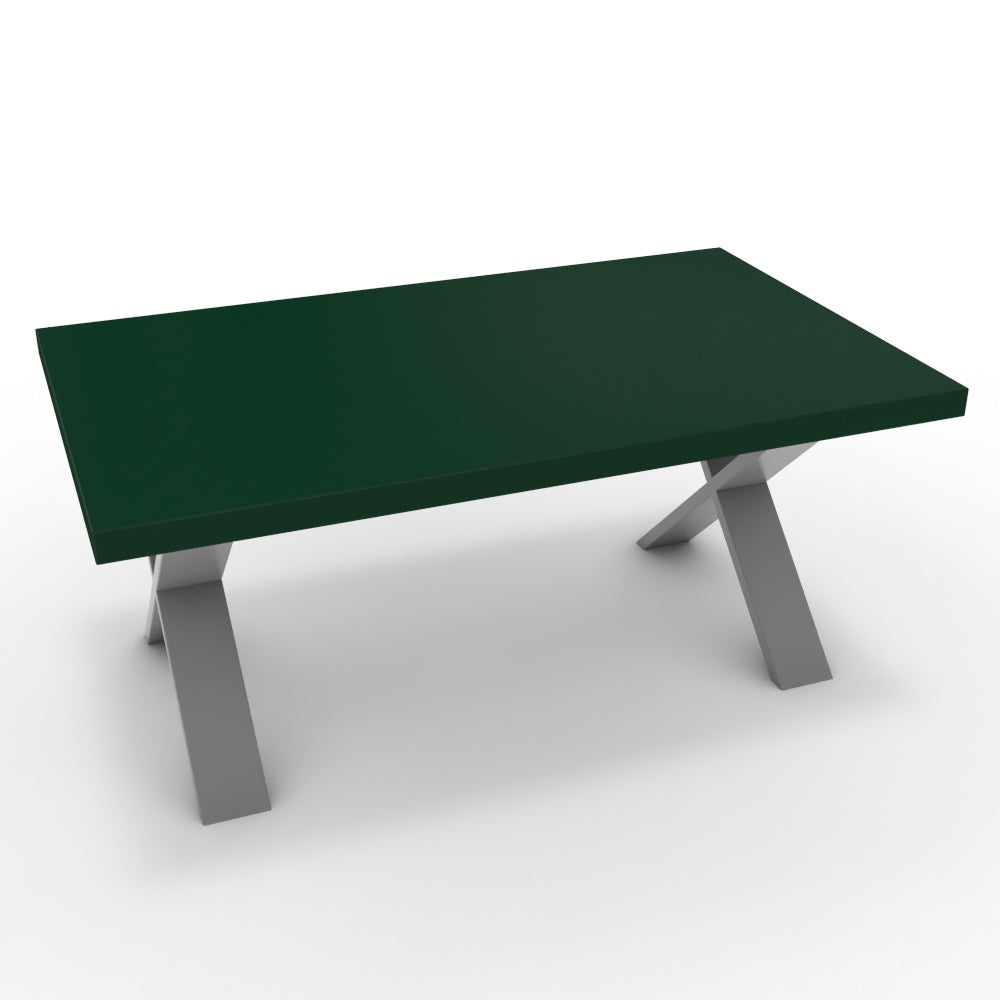 Dohányzóasztal - Préma festett ezüst lábbal - Forest zöld, méret: 100x60