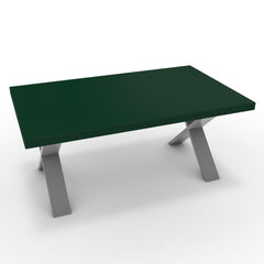 Dohányzóasztal - Préma festett ezüst lábbal - Forest zöld, méret: 100x60