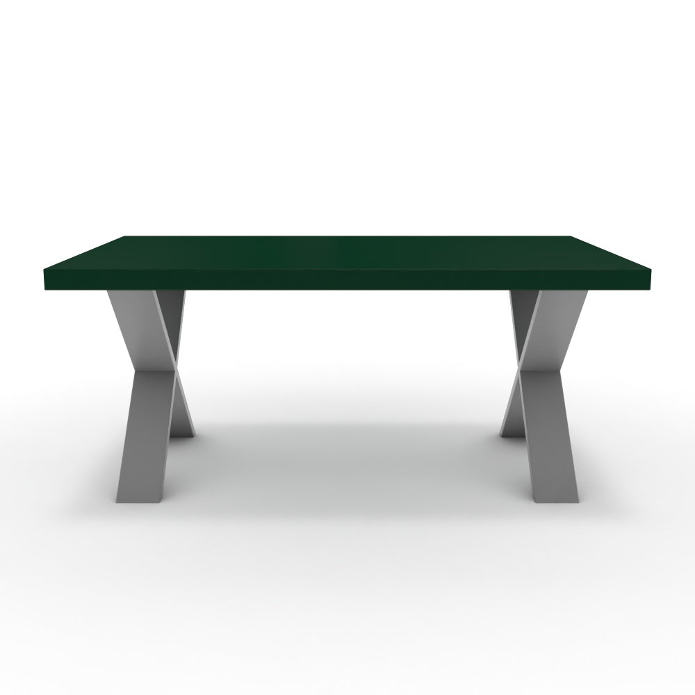 Dohányzóasztal - Préma festett ezüst lábbal - Forest zöld, méret: 100x60