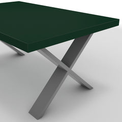 Dohányzóasztal - Préma festett ezüst lábbal - Forest zöld, méret: 100x60