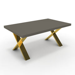 Dohányzóasztal - Préma arany lábbal - Fosszil szürke, méret: 100x60