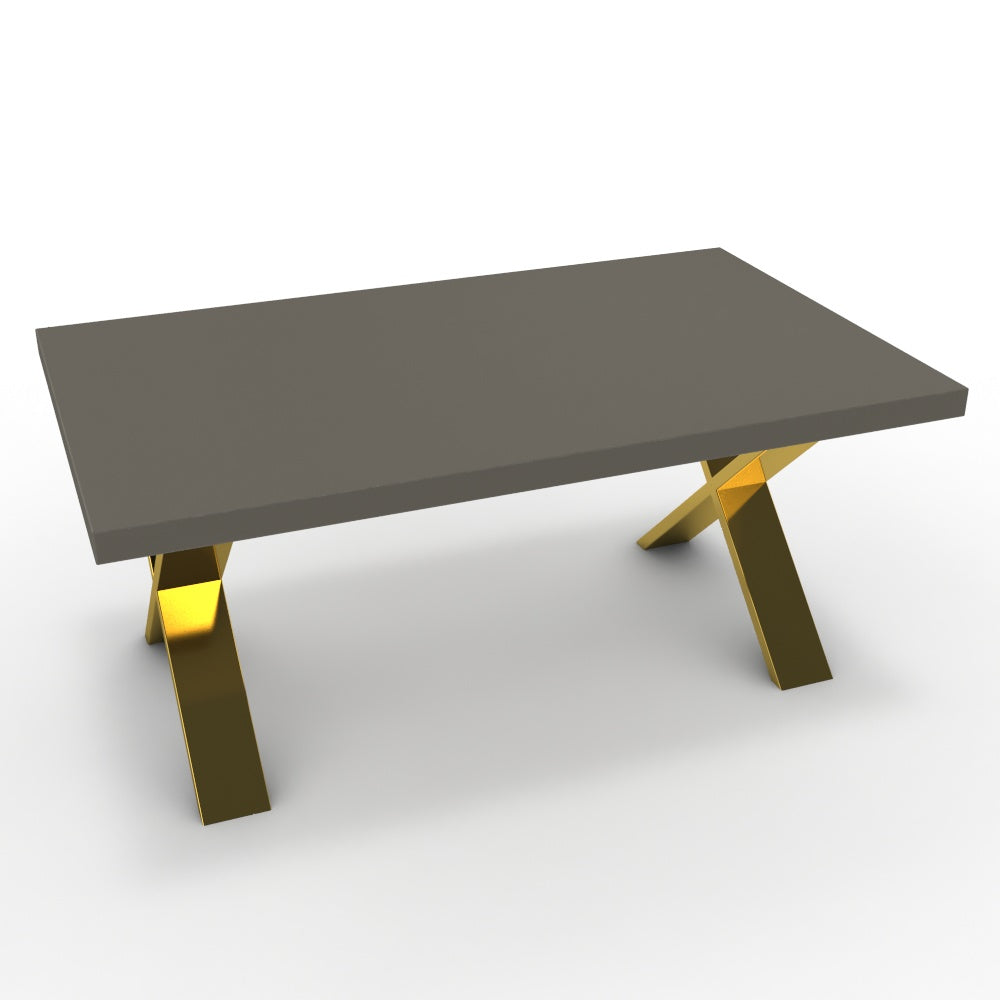 Dohányzóasztal - Préma arany lábbal - Fosszil szürke, méret: 100x60