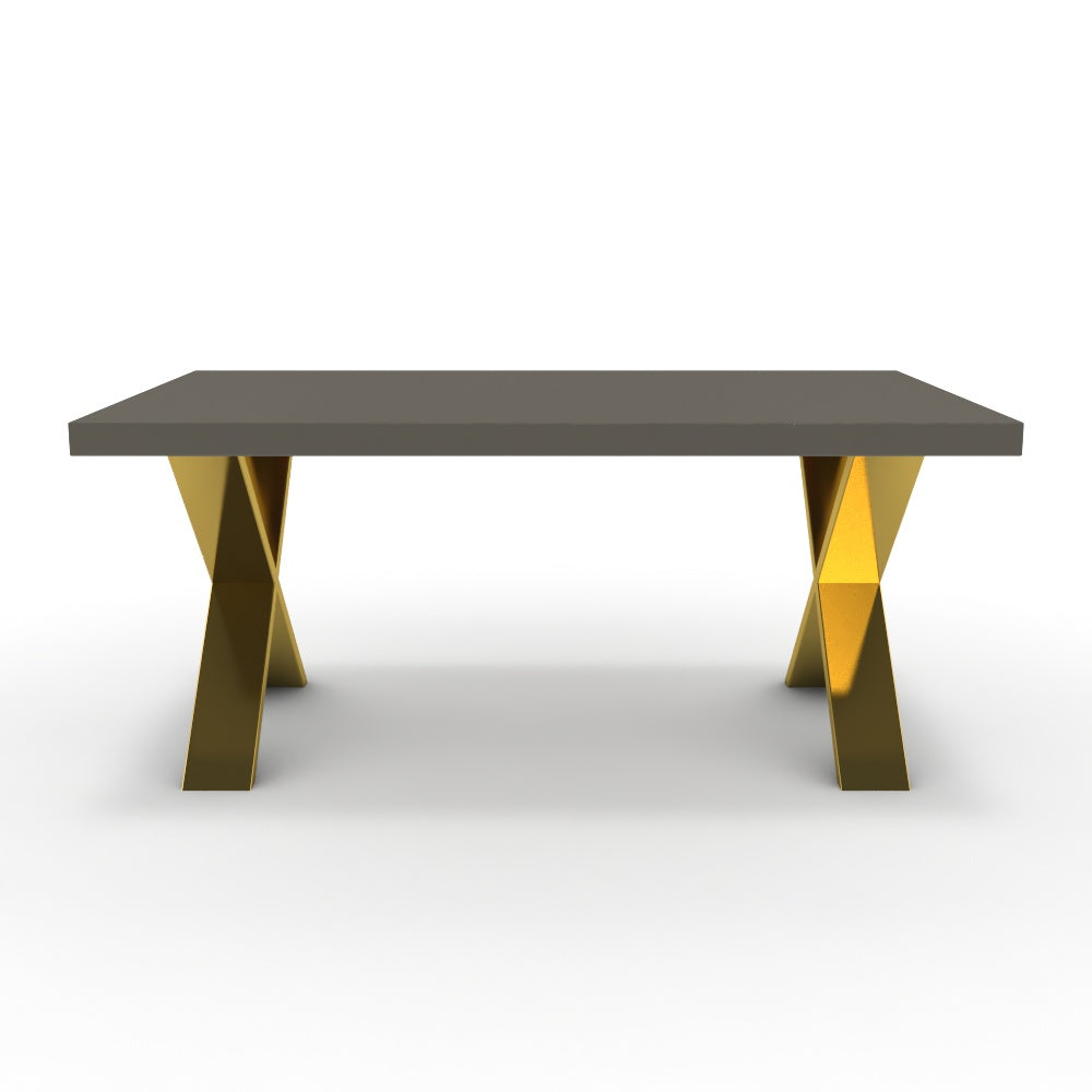 Dohányzóasztal - Préma arany lábbal - Fosszil szürke, méret: 100x60