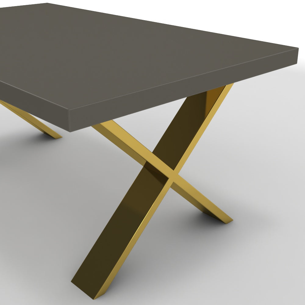 Dohányzóasztal - Préma arany lábbal - Fosszil szürke, méret: 100x60