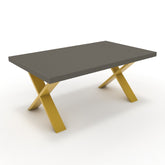 Dohányzóasztal - Préma festett arany lábbal - Fosszil szürke, méret: 100x60