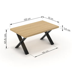 Dohányzóasztal - Préma fekete lábbal - Vicenza tölgy, méret: 100x60