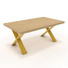 Dohányzóasztal - Préma festett arany lábbal - Vicenza tölgy, méret: 100x60