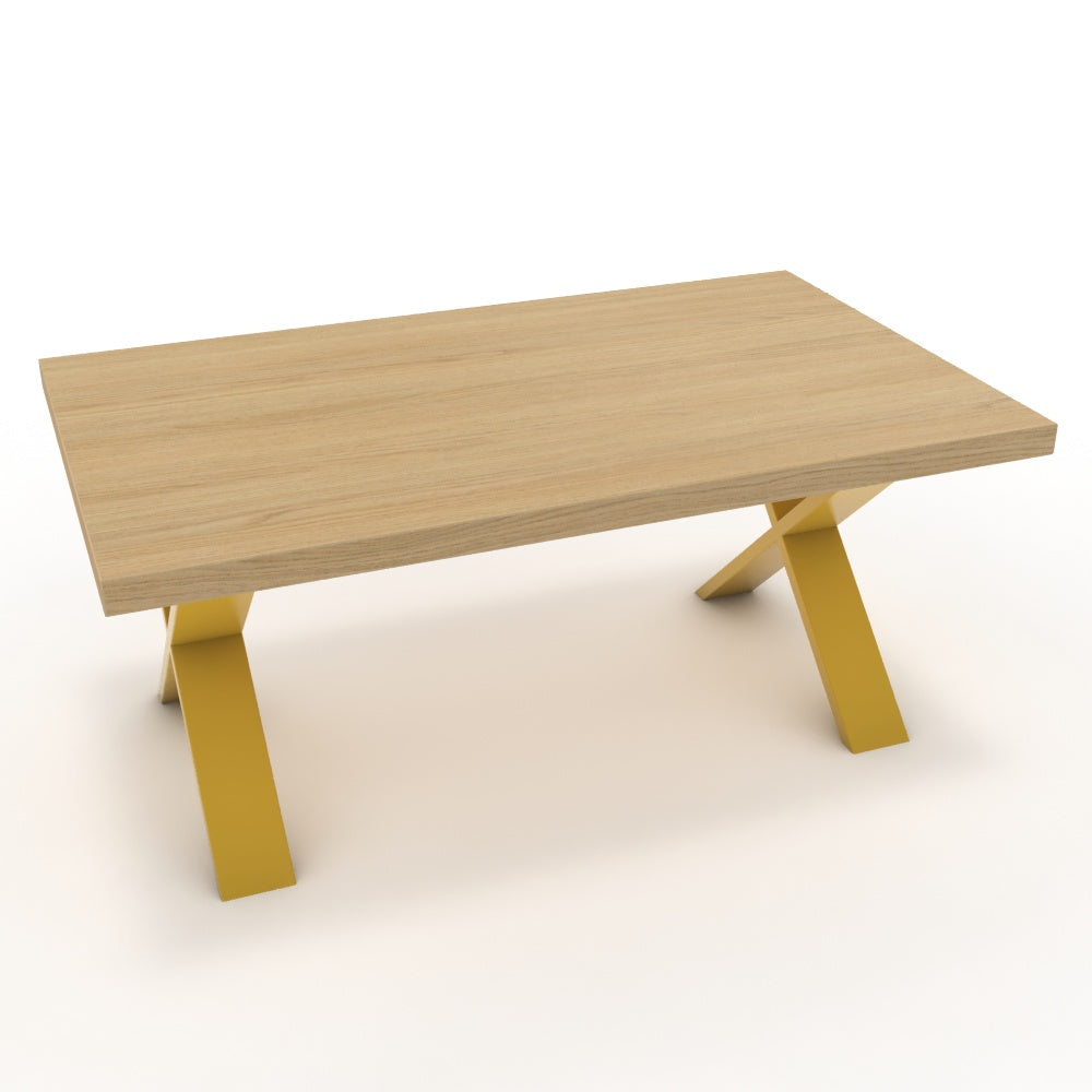 Dohányzóasztal - Préma festett arany lábbal - Vicenza tölgy, méret: 100x60