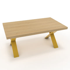 Dohányzóasztal - Préma festett arany lábbal - Vicenza tölgy, méret: 100x60