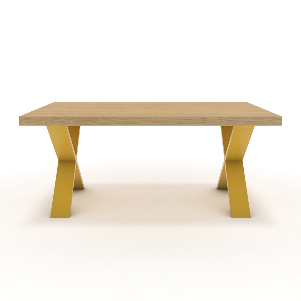 Dohányzóasztal - Préma festett arany lábbal - Vicenza tölgy, méret: 100x60