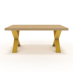 Dohányzóasztal - Préma festett arany lábbal - Vicenza tölgy, méret: 100x60