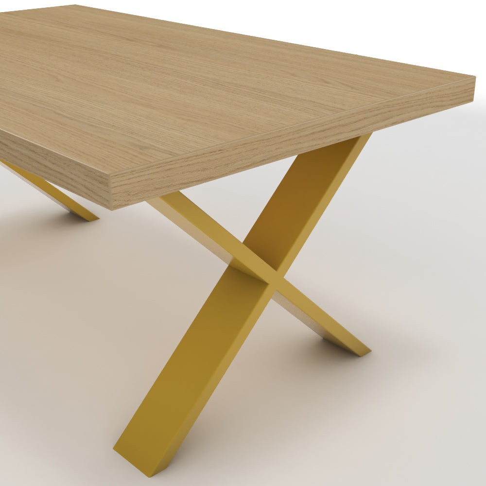 Dohányzóasztal - Préma festett arany lábbal - Vicenza tölgy, méret: 100x60