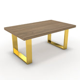 Dohányzóasztal - Antara arany lábbal - Világos rauna szil, méret: 100x60