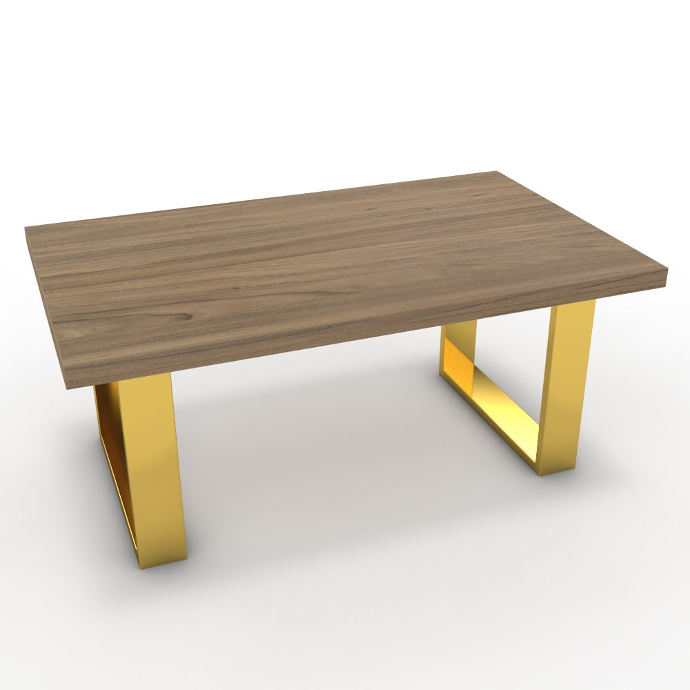 Dohányzóasztal - Antara arany lábbal - Világos rauna szil, méret: 100x60