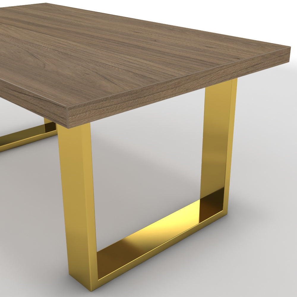 Dohányzóasztal - Antara arany lábbal - Világos rauna szil, méret: 100x60