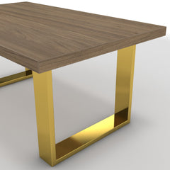 Dohányzóasztal - Antara arany lábbal - Világos rauna szil, méret: 100x60