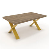 Dohányzóasztal - Préma festett arany lábbal - Világos rauna szil, méret: 100x60