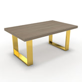 Dohányzóasztal - Antara arany lábbal - Szürke Vicenza tölgy, méret: 100x60