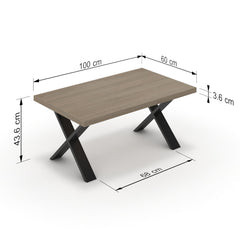 Dohányzóasztal - Préma fekete lábbal - Szürke Vicenza tölgy, méret: 100x60