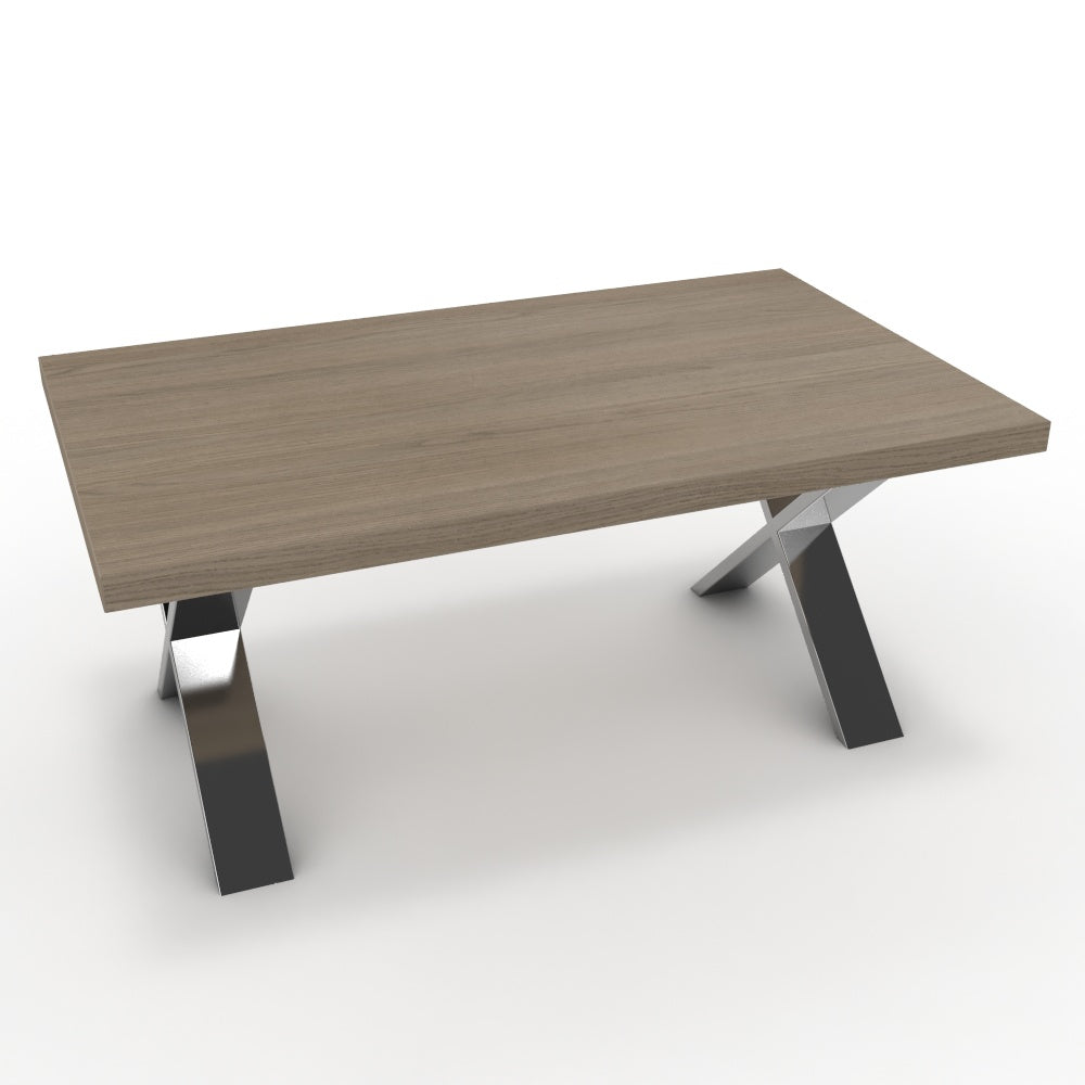 Dohányzóasztal - Préma króm lábbal - Szürke Vicenza tölgy, méret: 100x60